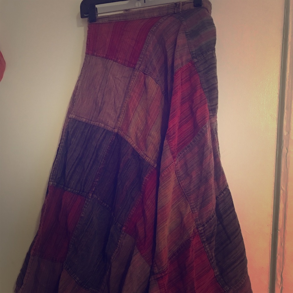 Boho patchwork wrap skirt